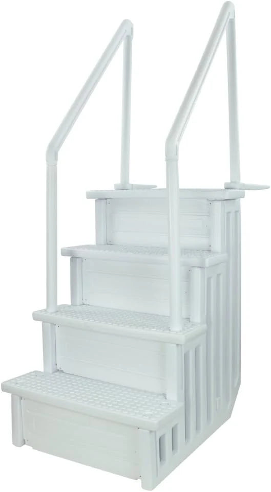 Select Anti-Slip in-Pool Steps | Gray | for Above Ground Swimming Pools | Can Mount to Decks 48 to 54 H | Safety Stairs Capacity Up to 300 lbs
