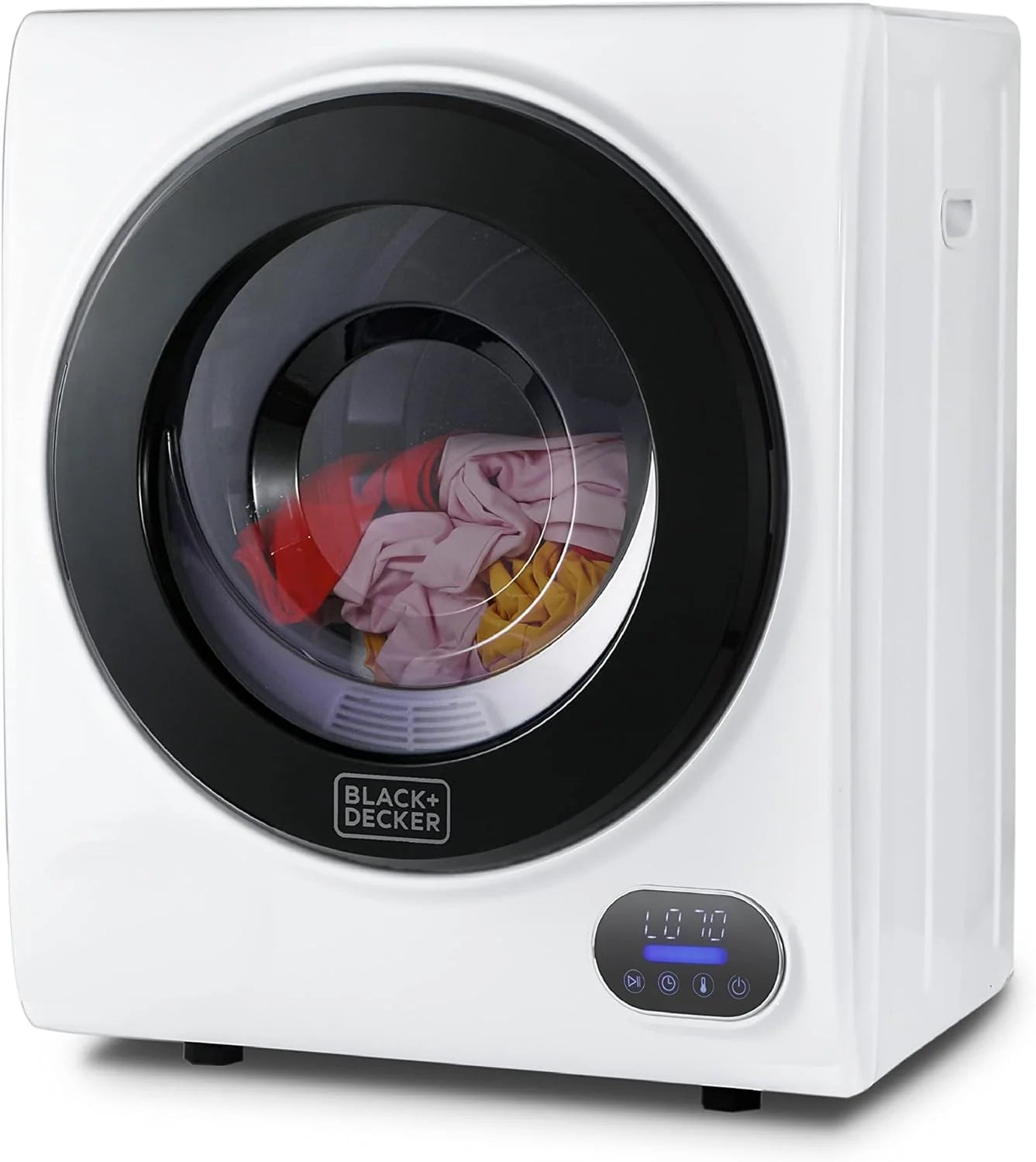 Compact Clothes Dryer, 1.5 Cu. Ft. 850W Electric Dryer, 120V Vented Portable Dryer with Stainless Steel Drum, for 5.5 lbs. of clothing for Standard Wall Outlet