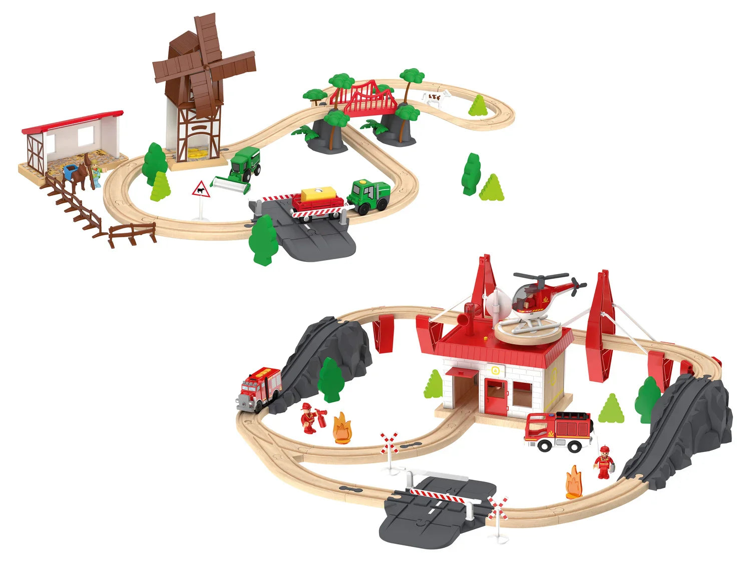 Playtive Set de chemin de fer en bois