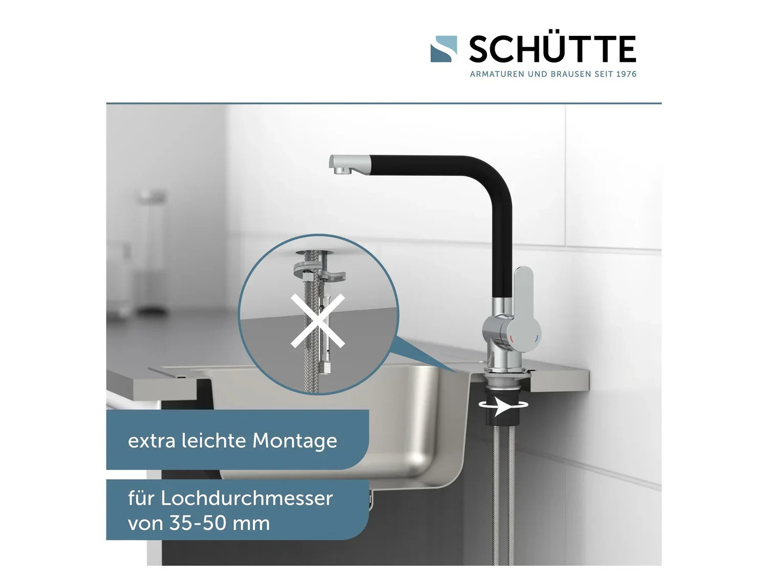 Schtte Mitigeur robinet de cuisine RIO, avec bec rtractable