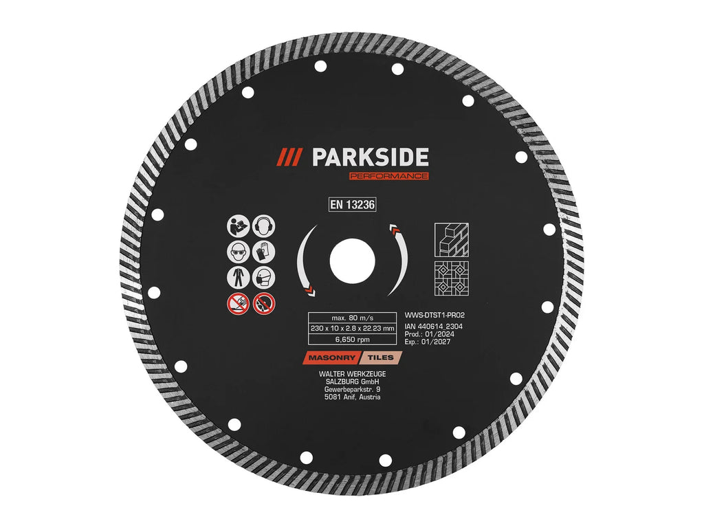 PARKSIDE PERFORMANCE Disques  trononner ou disques  barber,  230 mm