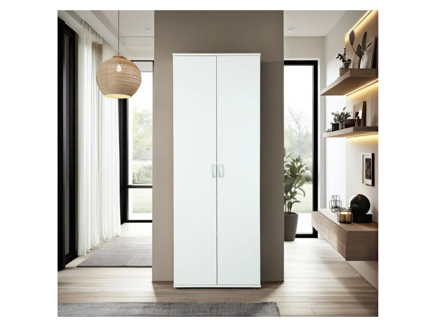 Inter Link Armoire  deux portes en bois, 70 x 189 x 34 cm