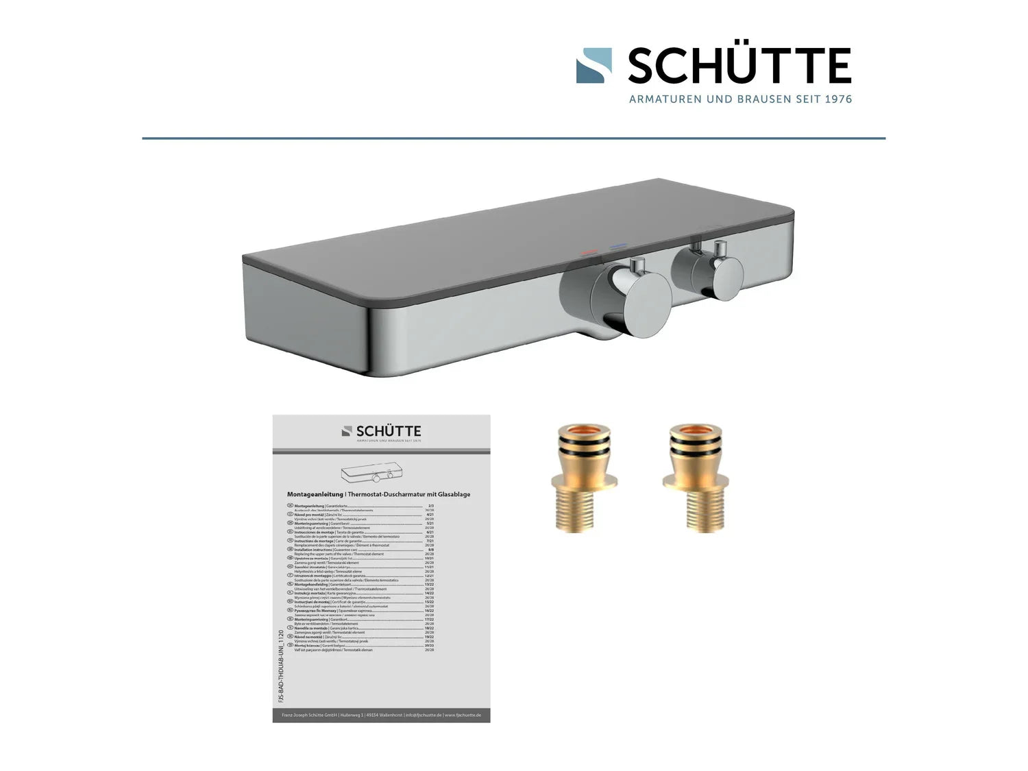 Schtte Mitigeur robinet de douche OCEAN, avec tagre en verre