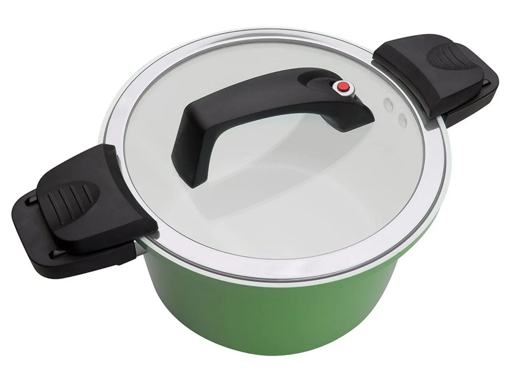 Casserole basse consommation GSW, couvercle en verre avec soupape  vapeur, en aluminium, revtement anti-adhsif