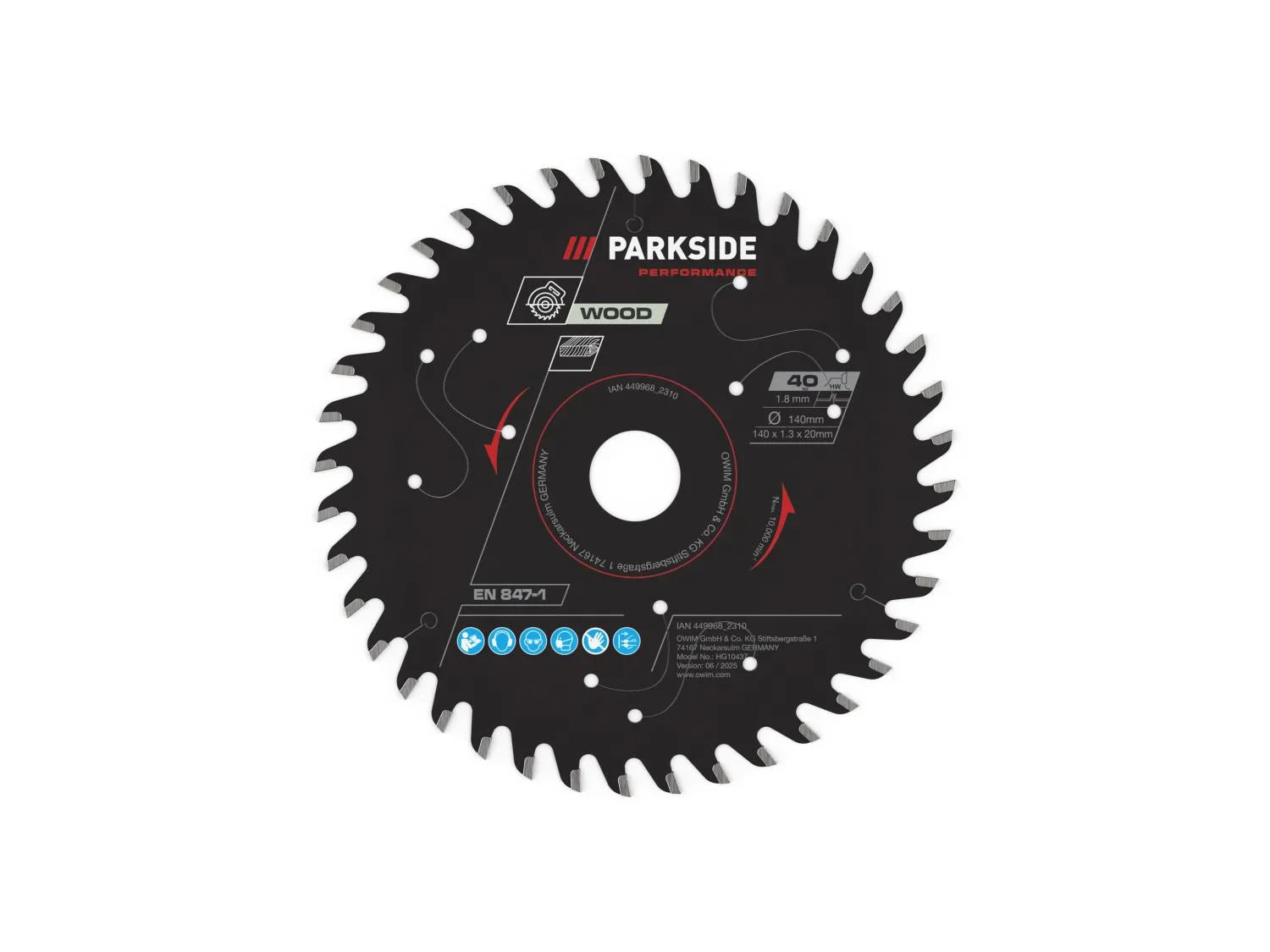 PARKSIDE PERFORMANCE Lame de scie circulaire,  140 mm, 20 dents, 40 dents, 44 dents