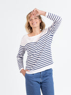 Marinière femme blanche en coton