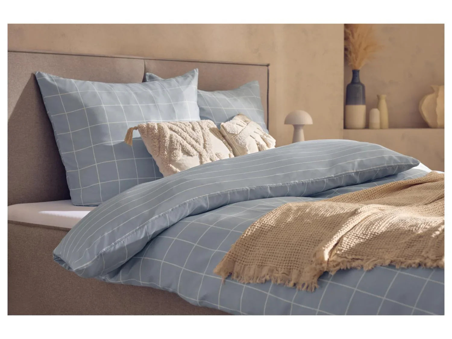 LIVARNO Parure de lit double face en satin microfibre, 240 x 220 cm
