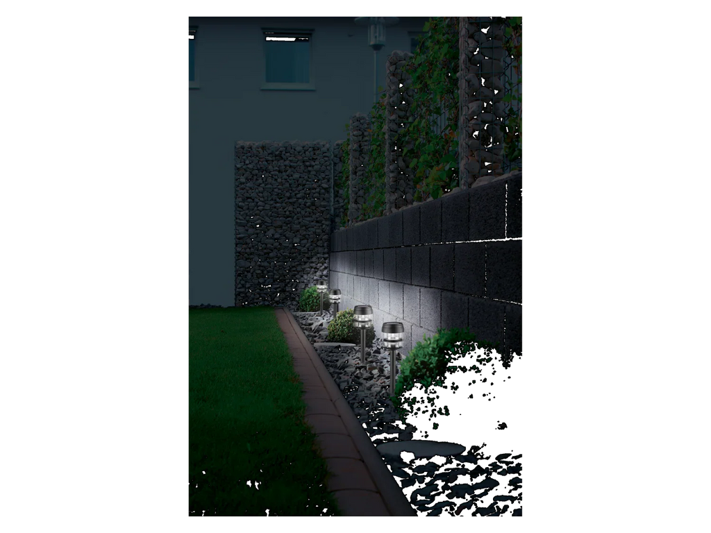 LIVARNO home Lot de 4 balises solaires  LED