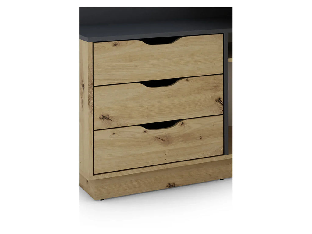 byLIVING Bureau d'angle Belfast avec compartiments, 129 x 105 x 83 cm