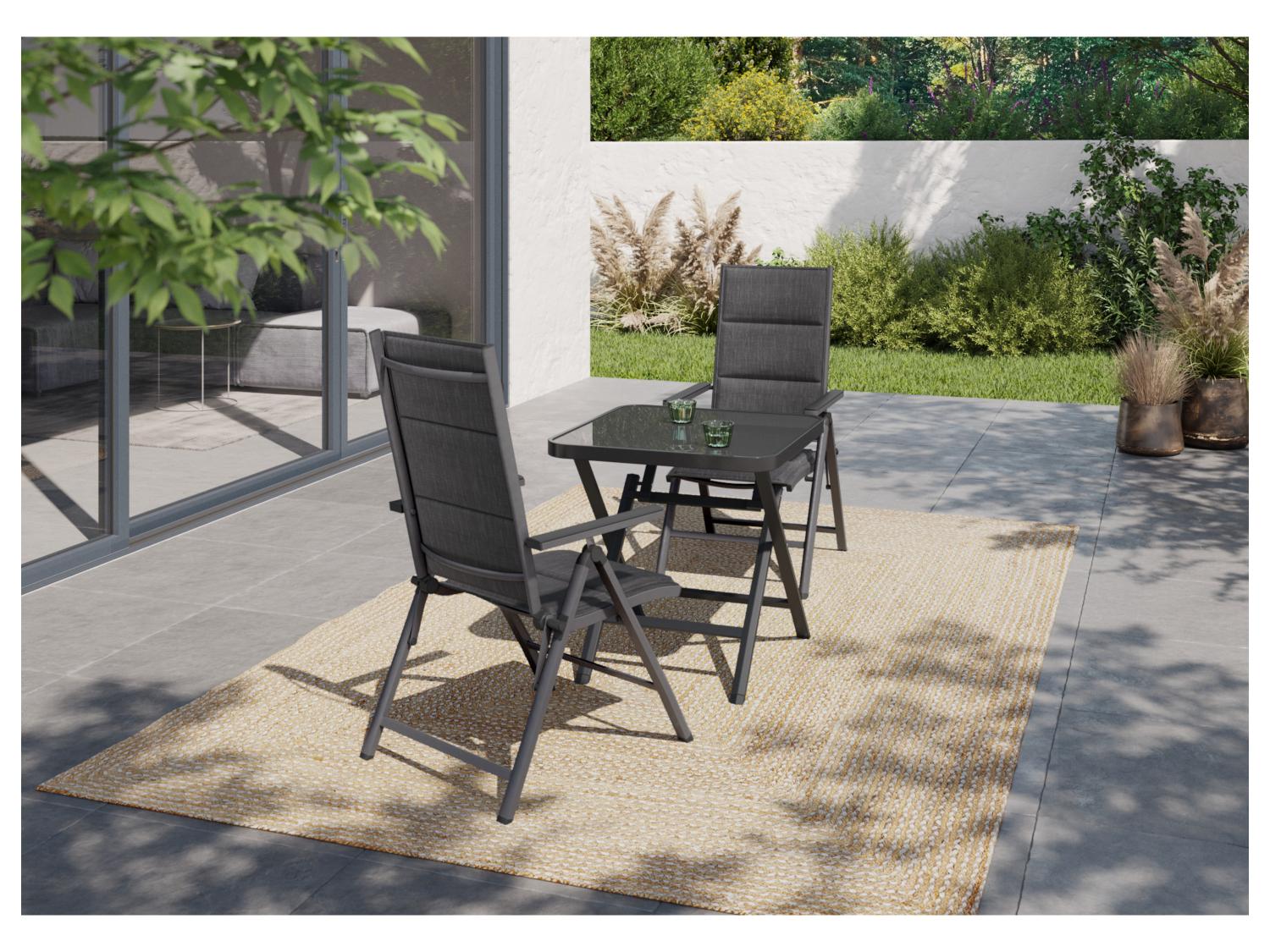 LIVARNO home Lot de 2 chaises hautes en aluminium Toronto, anthracite