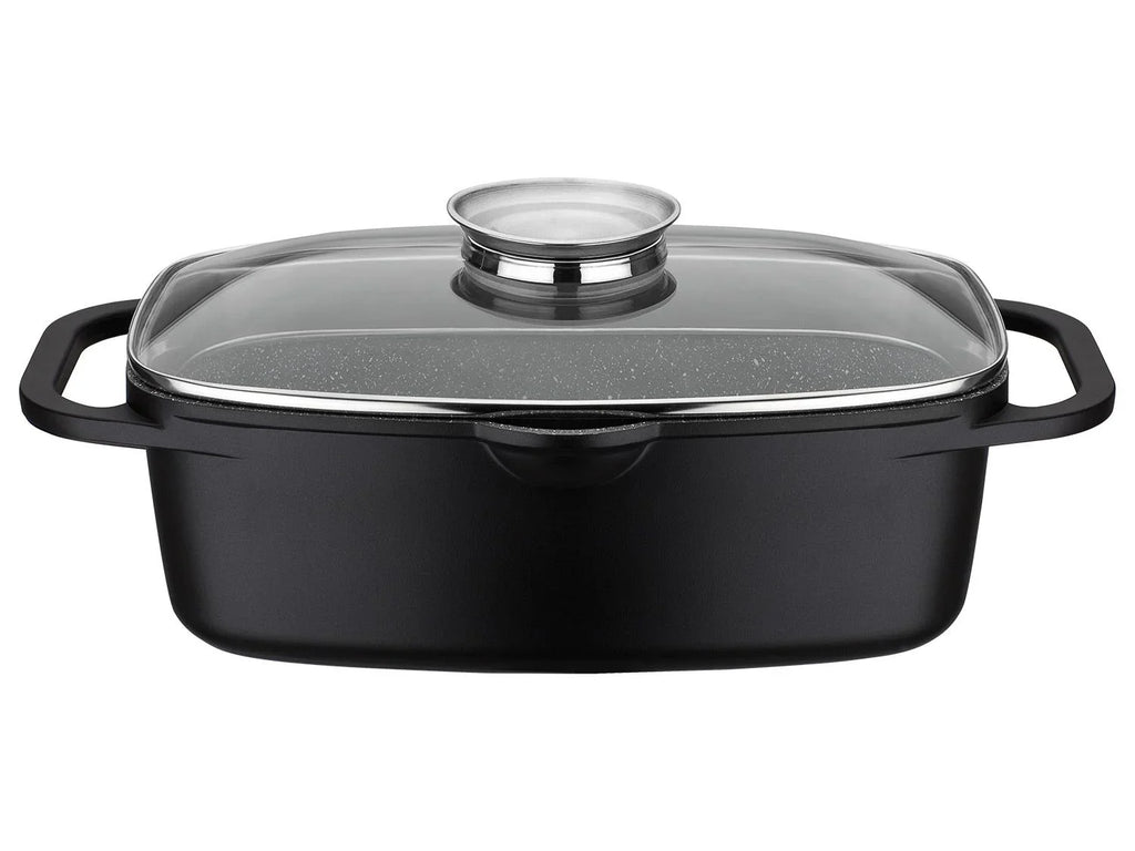 GSW Sauteuse universelle Gourmet Granit 33 x 21 cm avec pince  servir de 30 cm