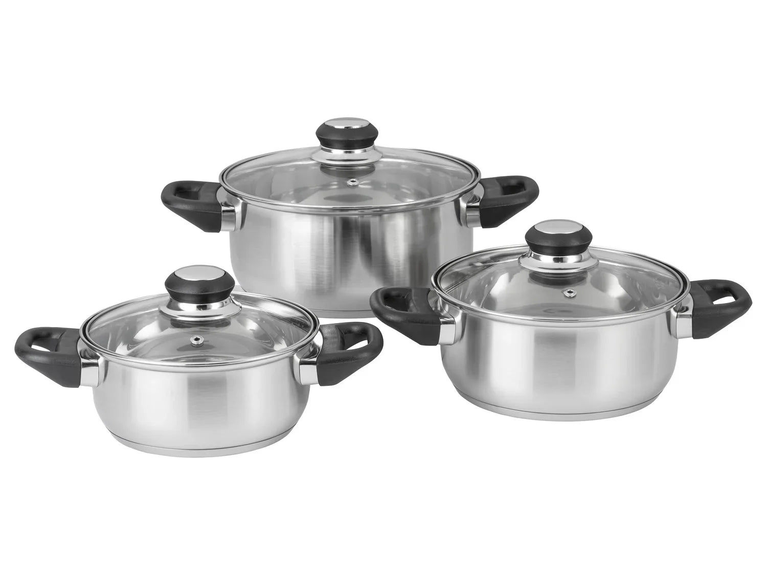 ERNESTO Set de 3 faitouts en acier inoxydable
