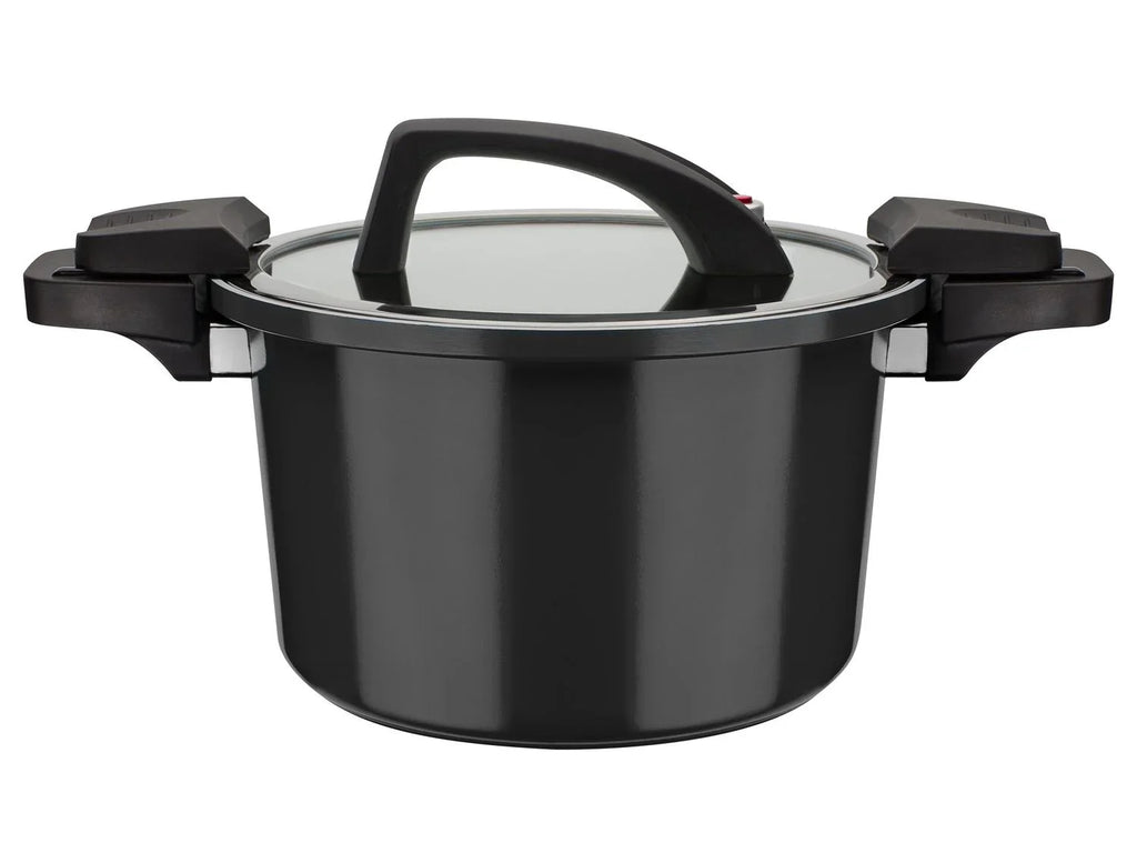 Casserole basse consommation GSW, couvercle en verre avec soupape  vapeur, en aluminium, revtement anti-adhsif