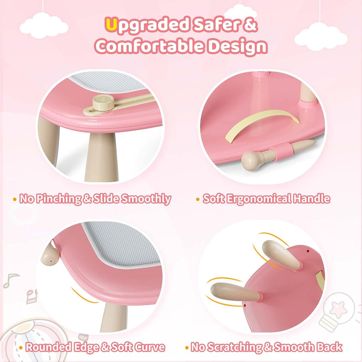 Kikidex Magnetic Drawing Board. Toddler Girl Toys for 1-3 Year Old. Doodle Board Pad Learning and Educational Toys for 1 2 3 Year Old Baby Kids Birthday Gift (Soft Pink)