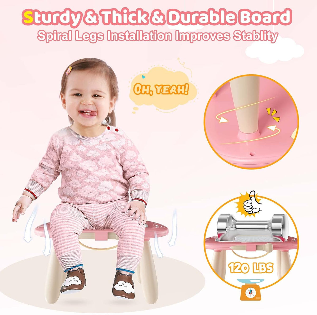 Kikidex Magnetic Drawing Board. Toddler Girl Toys for 1-3 Year Old. Doodle Board Pad Learning and Educational Toys for 1 2 3 Year Old Baby Kids Birthday Gift (Soft Pink)