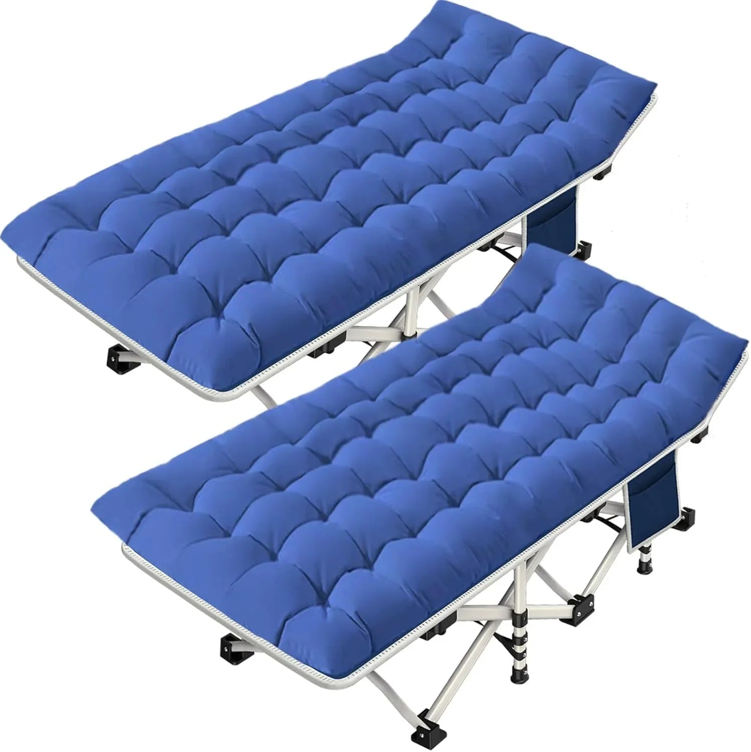 2-Pack Camping Cots with Mattress Comfortable Folding Bed Heavy Duty Baby Cot
