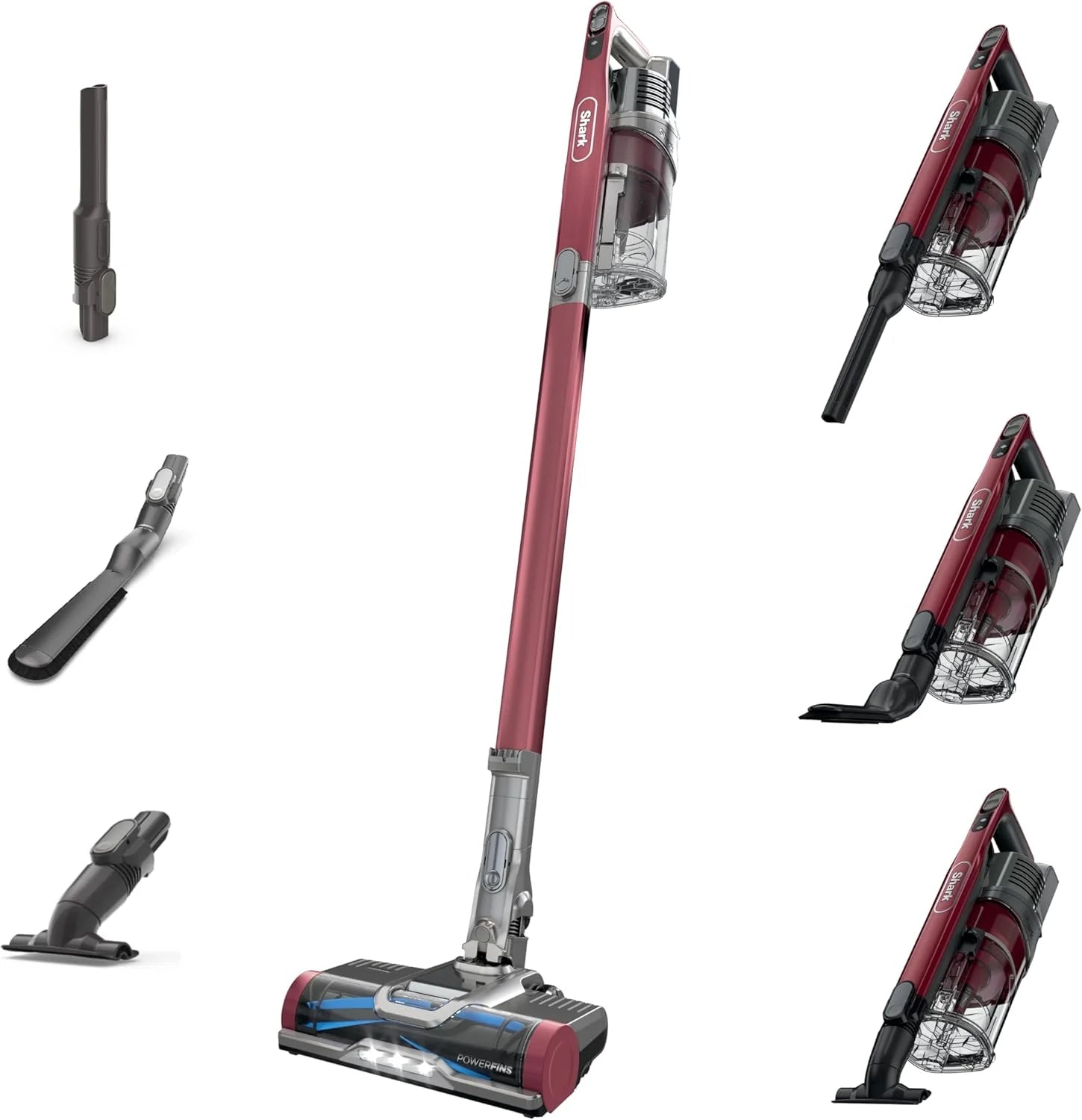 Shark Cordless Vacuum Cleaner with HEPA Filter, Lightweight, Portable, Rechargeable, Powerful Pet Hair Pickup, Removable Handheld, Crevice Tool, Dusting Brush, 50-min Runtime, Blue, IZ363HT