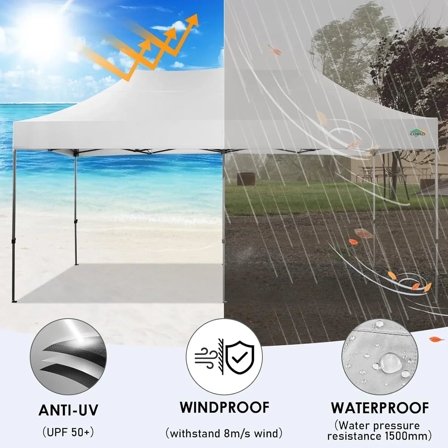 COBIZI 10x20 Heavy Duty Pop up Canopy Tent 6 sidewalls Commercial Canopy Wedding Party Tents
