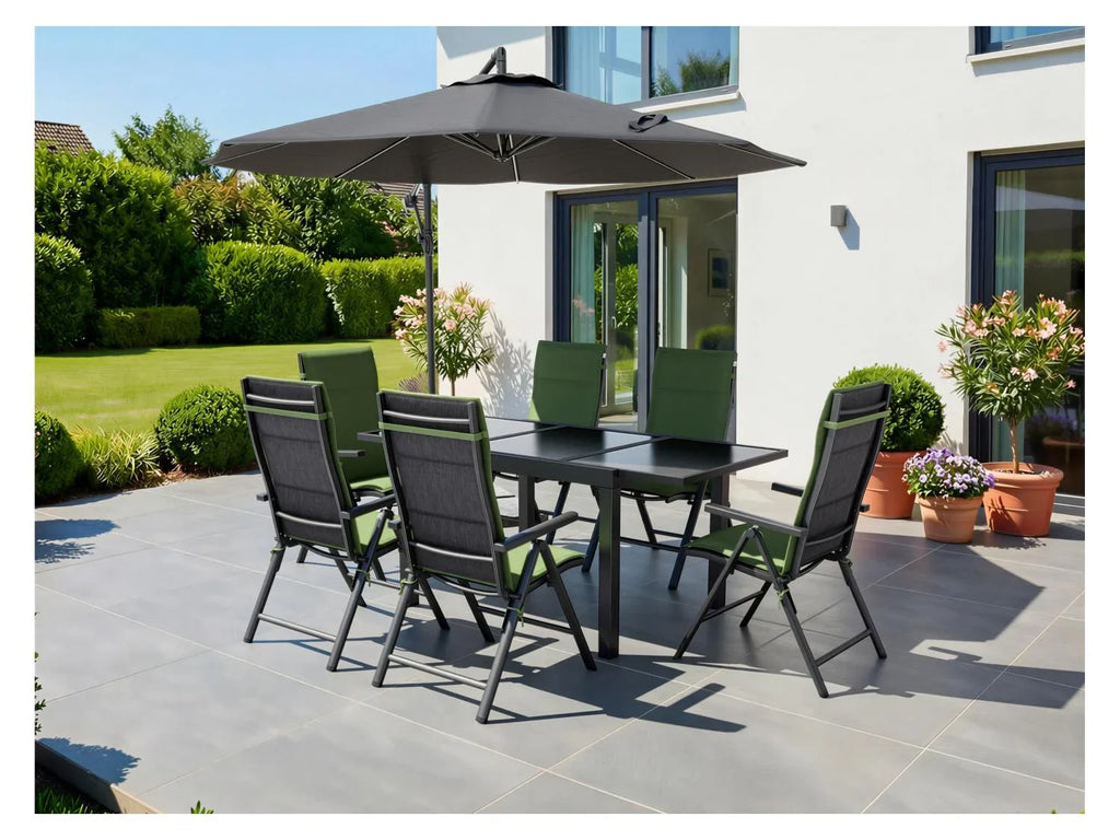 LIVARNO home Table de jardin Houston + Lot de 6 fauteuils Toronto
