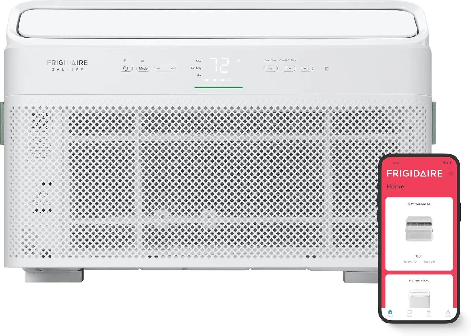 Frigidaire Gallery 10,000 BTU Smart Inverter Window Air Conditioner & Dehumidifier with Remote, 115V, Cools up to 450 Sq. Ft. for Apartment, Bedroom, Medium Rooms