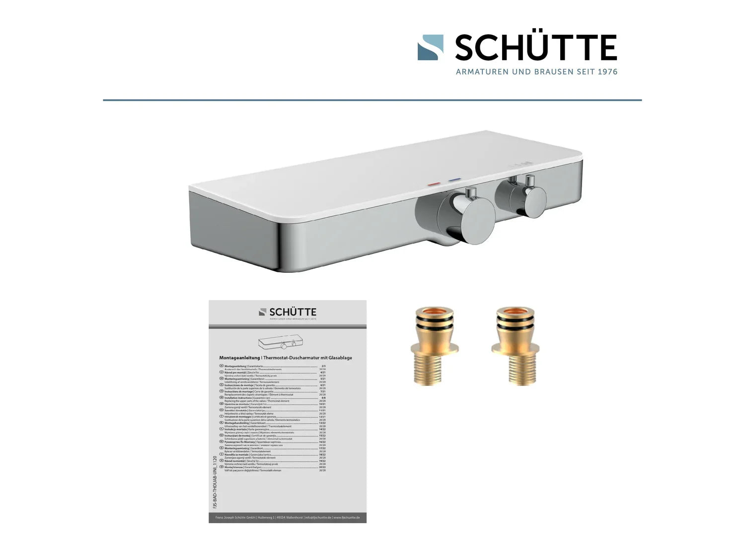 Schtte Mitigeur robinet de douche OCEAN, avec tagre en verre