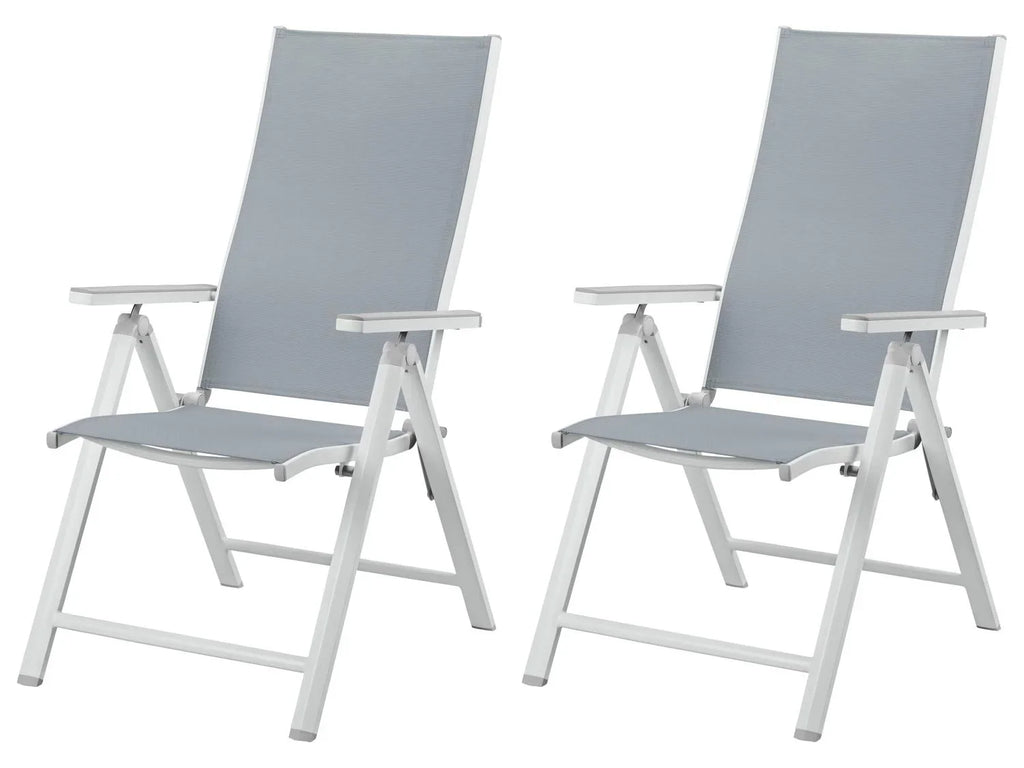 LIVARNO home Lot de 2 fauteuils Houston, blanc/gris clair