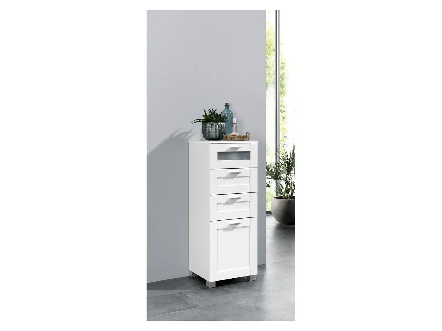 LIVARNO home Meuble de salle de bains Basel, 37 x 97,9 x 34,8 cm, blanc