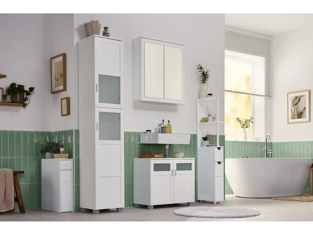 LIVARNO Colonne de salle de bains Basel, 37 x 187,7 x 34,5 cm, blanche