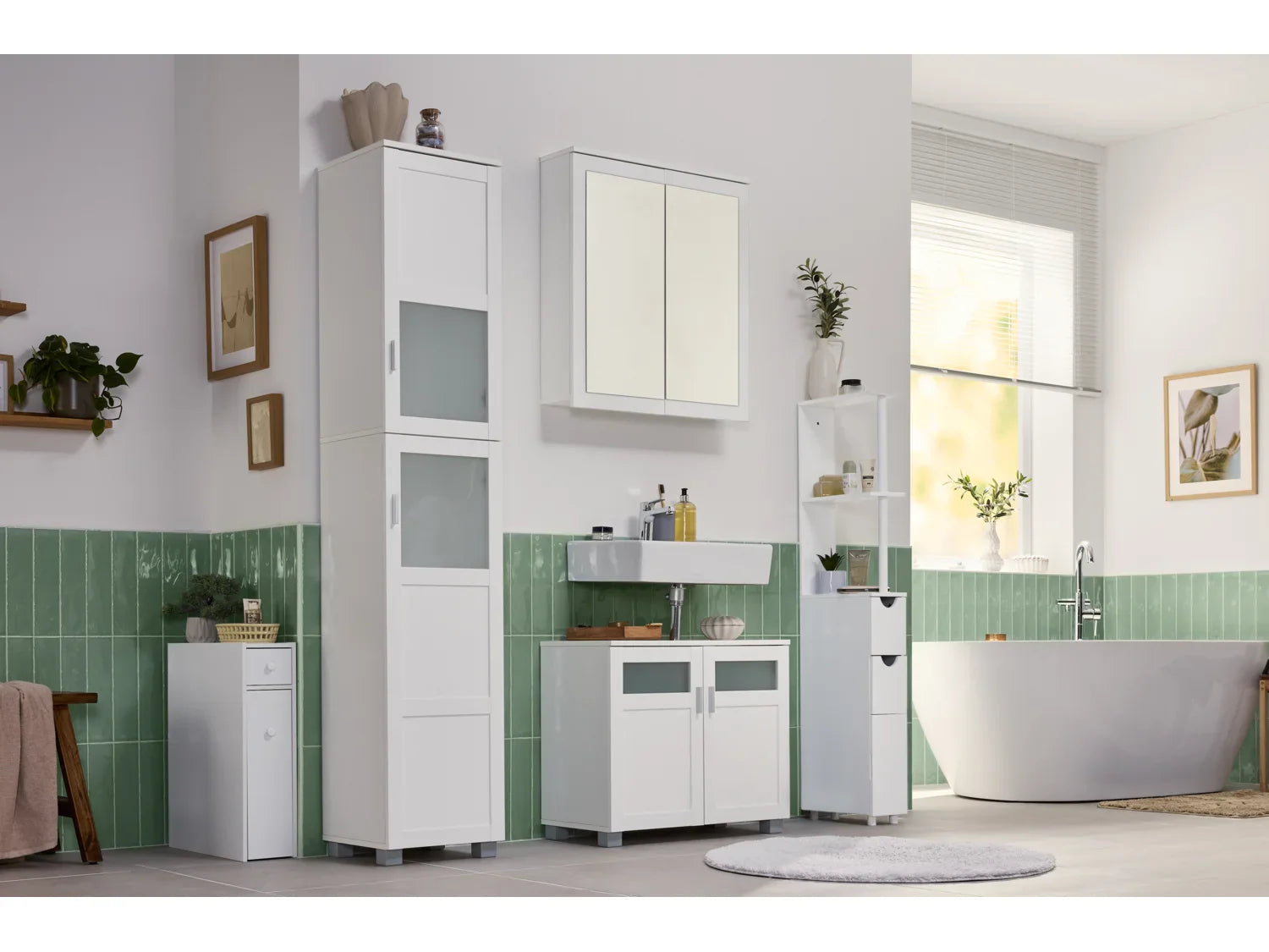 LIVARNO Colonne de salle de bains Basel, 37 x 187,7 x 34,5 cm, blanche