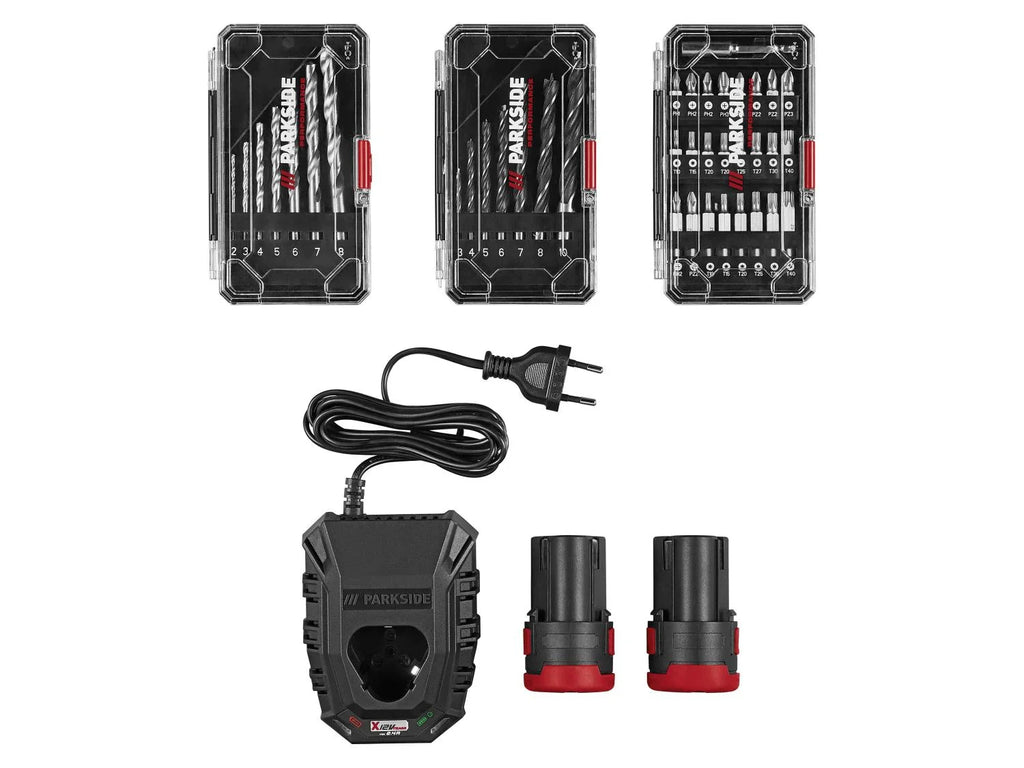 PARKSIDE PERFORMANCE Set perceuse-visseuse sans fil PBSPA 12 E4 + batterie + chargeur, 12 V