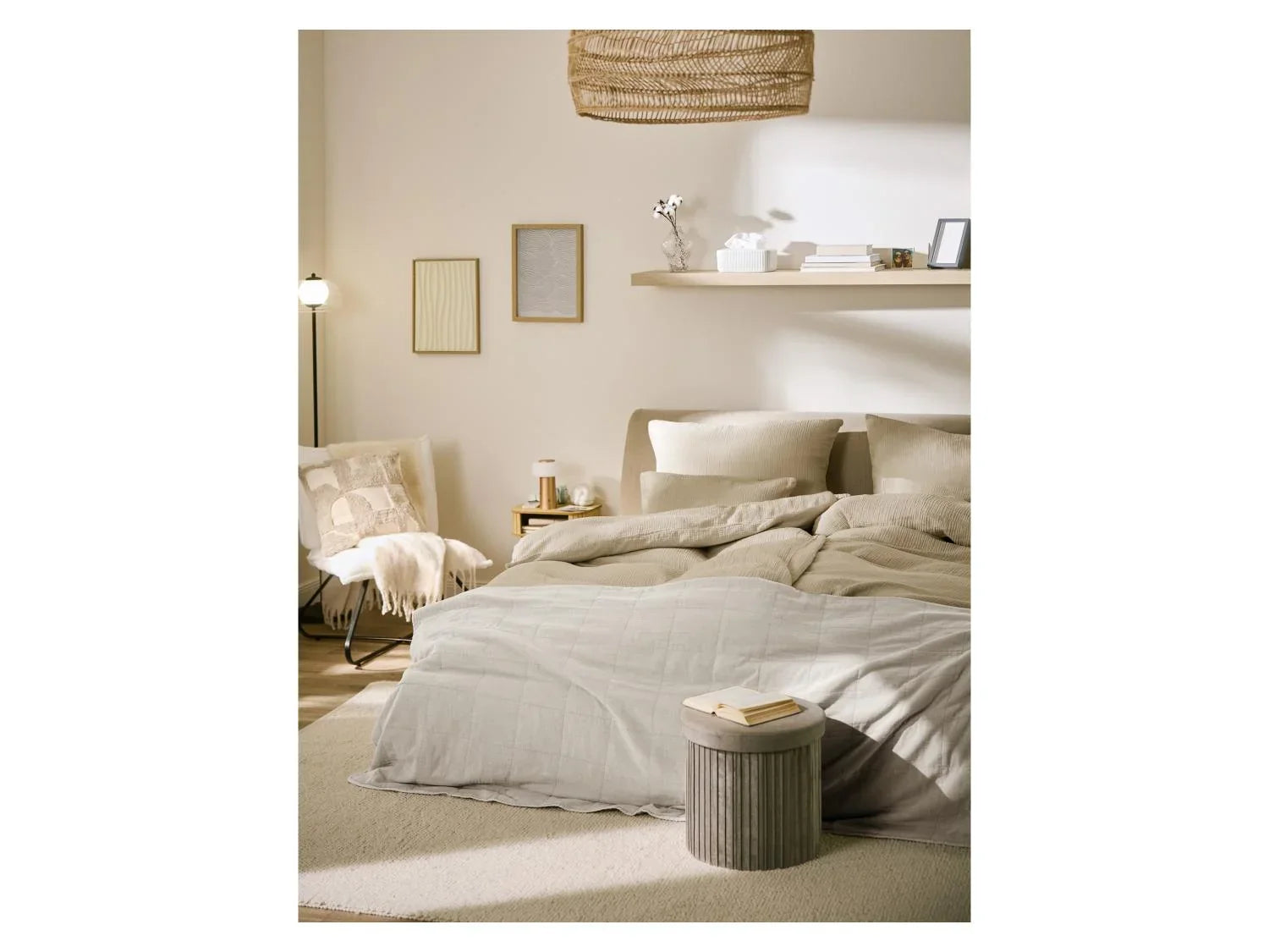 LIVARNO Parure de lit en mousseline Premium, 140 x 200 cm