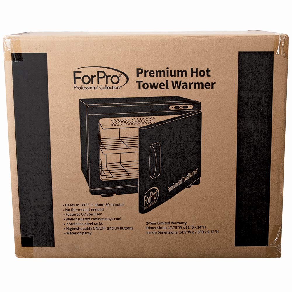 ForPro Professional Collection Premium Hot Towel Warmer, 23L Extra Large Capacity, Two Stainless Steel Racks, White