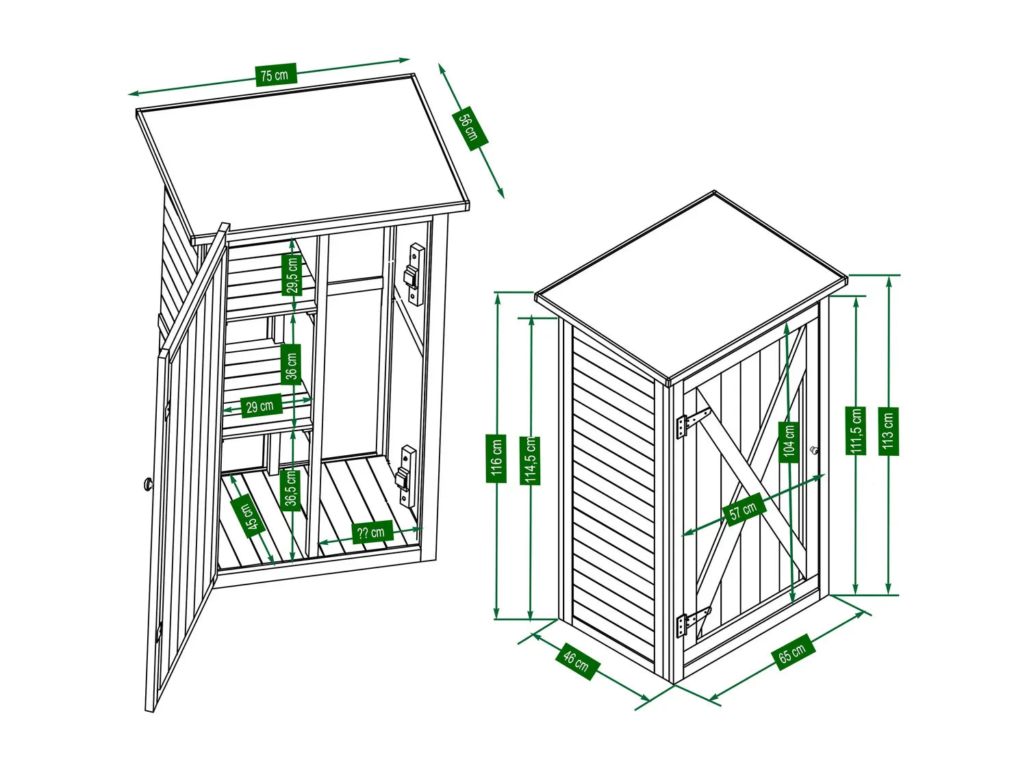HABAU Armoire de jardin Benno, 76 x 56 x 117 cm, gris