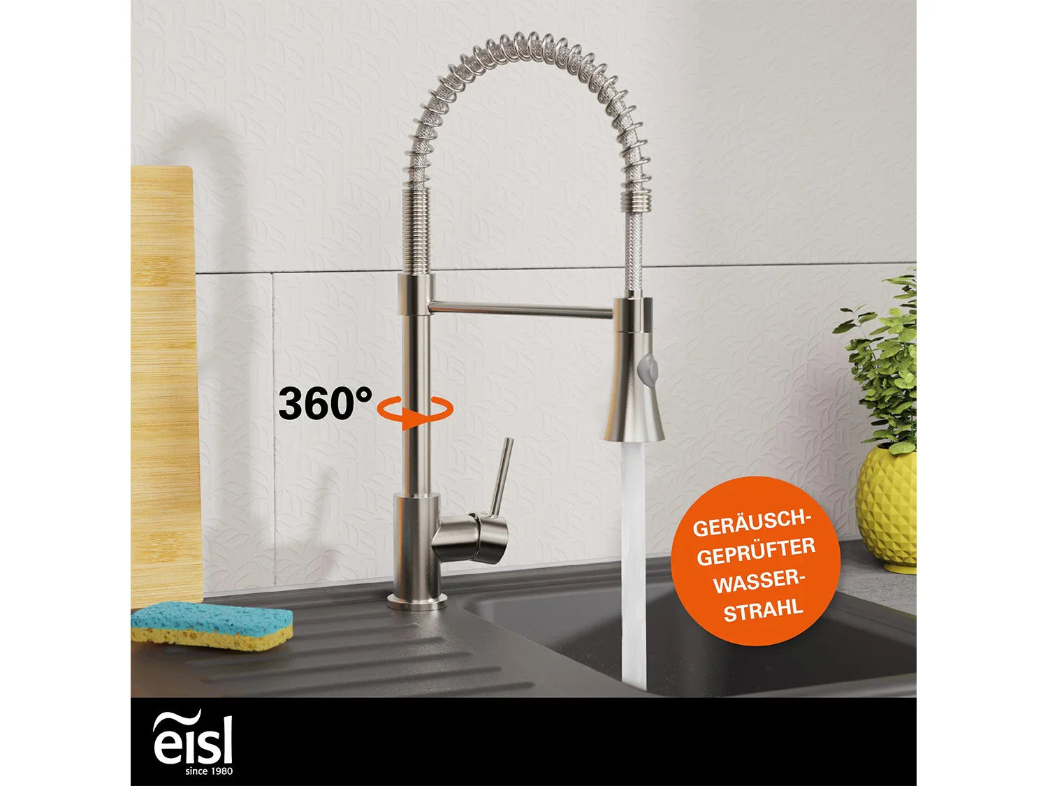Eisl Mitigeur robinet de cuisine LEON, avec ressort en spirale