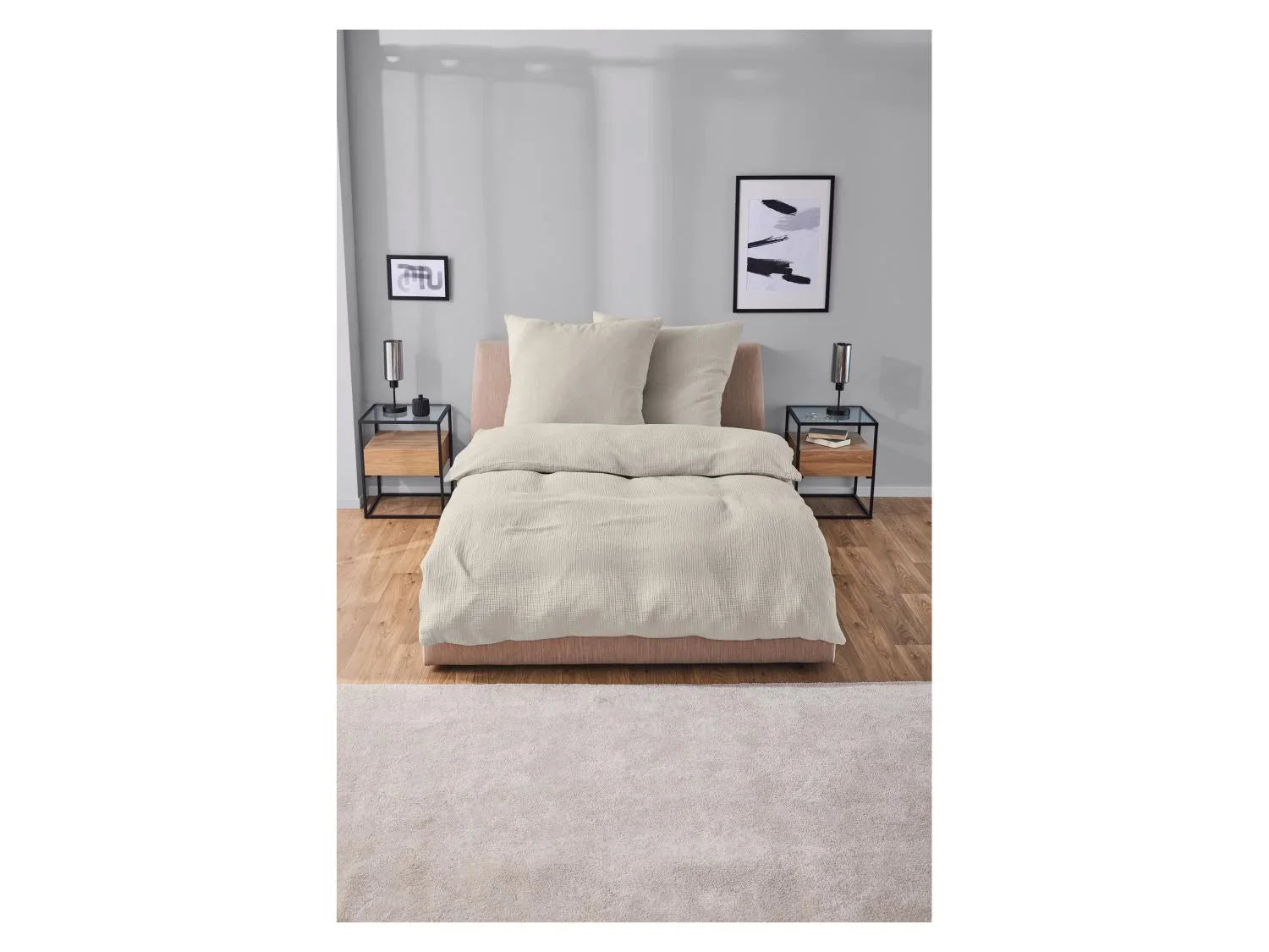 LIVARNO home Parure de lit en mousseline, 240 x 220 cm