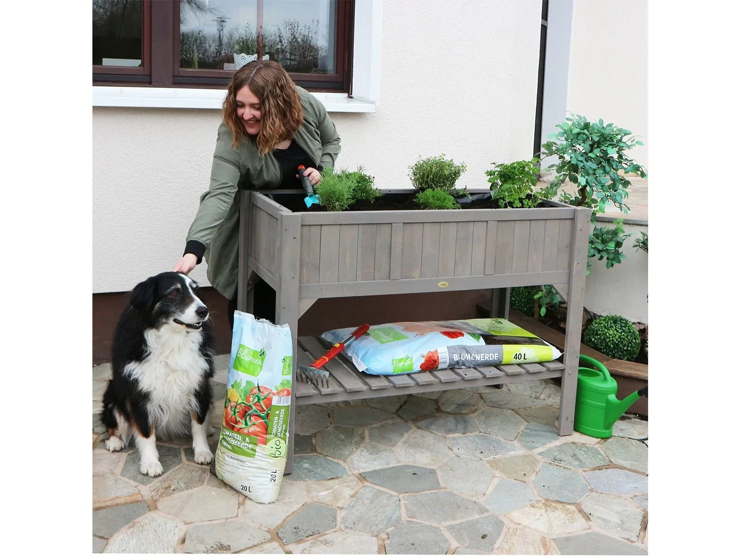 HABAU Potager en bois sur pieds