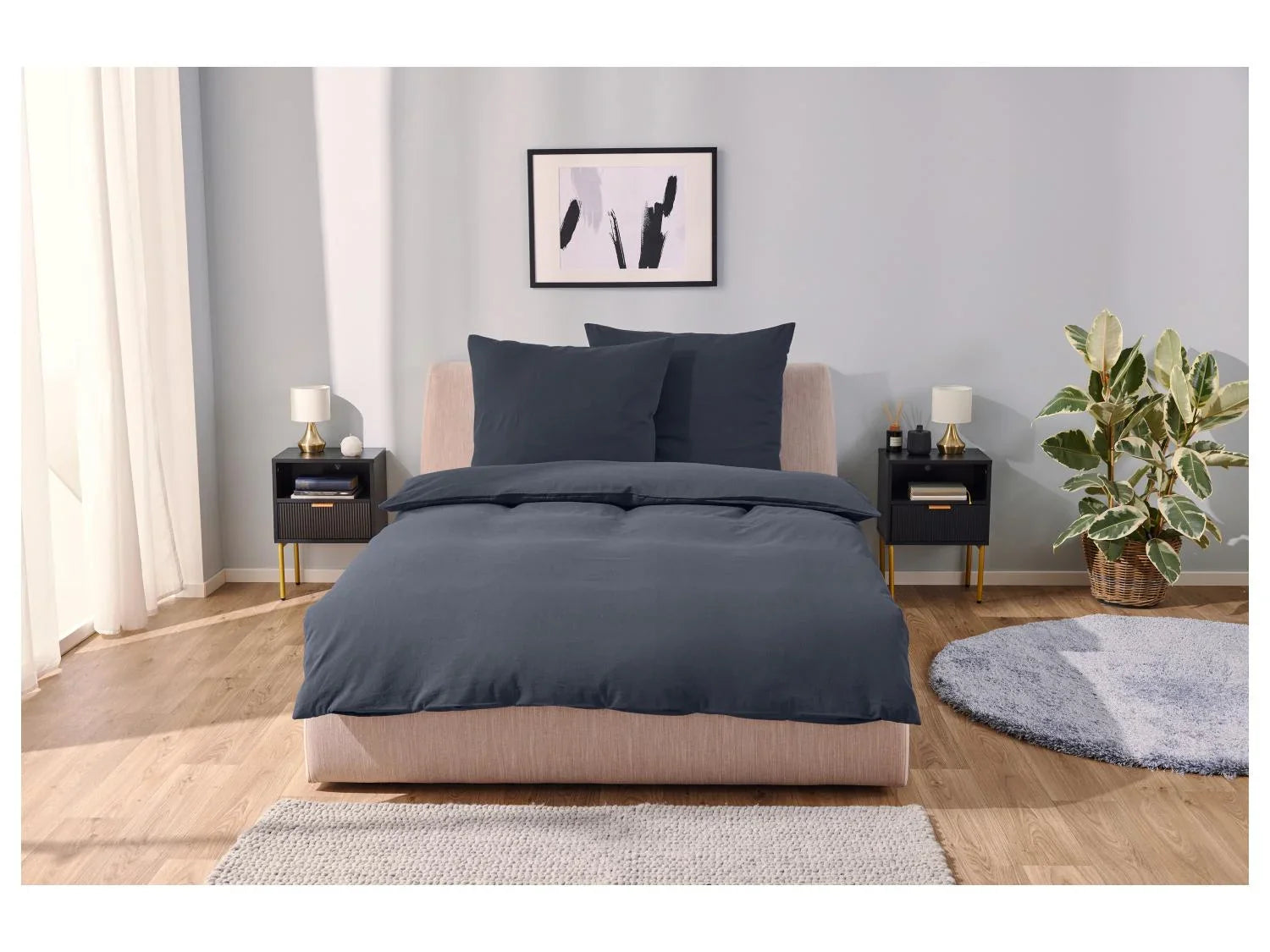 LIVARNO home Parure de lit en lin mlang, 260 x 240 cm