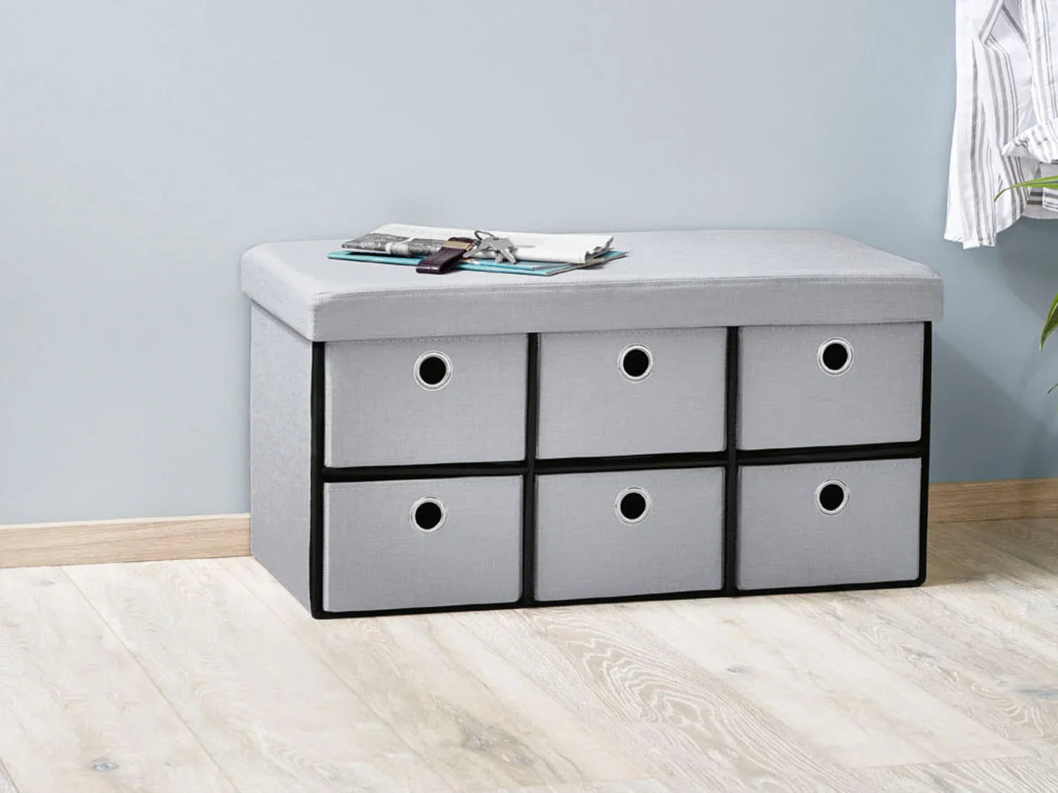 LIVARNO home Banc-coffre de rangement, avec 6 tiroirs