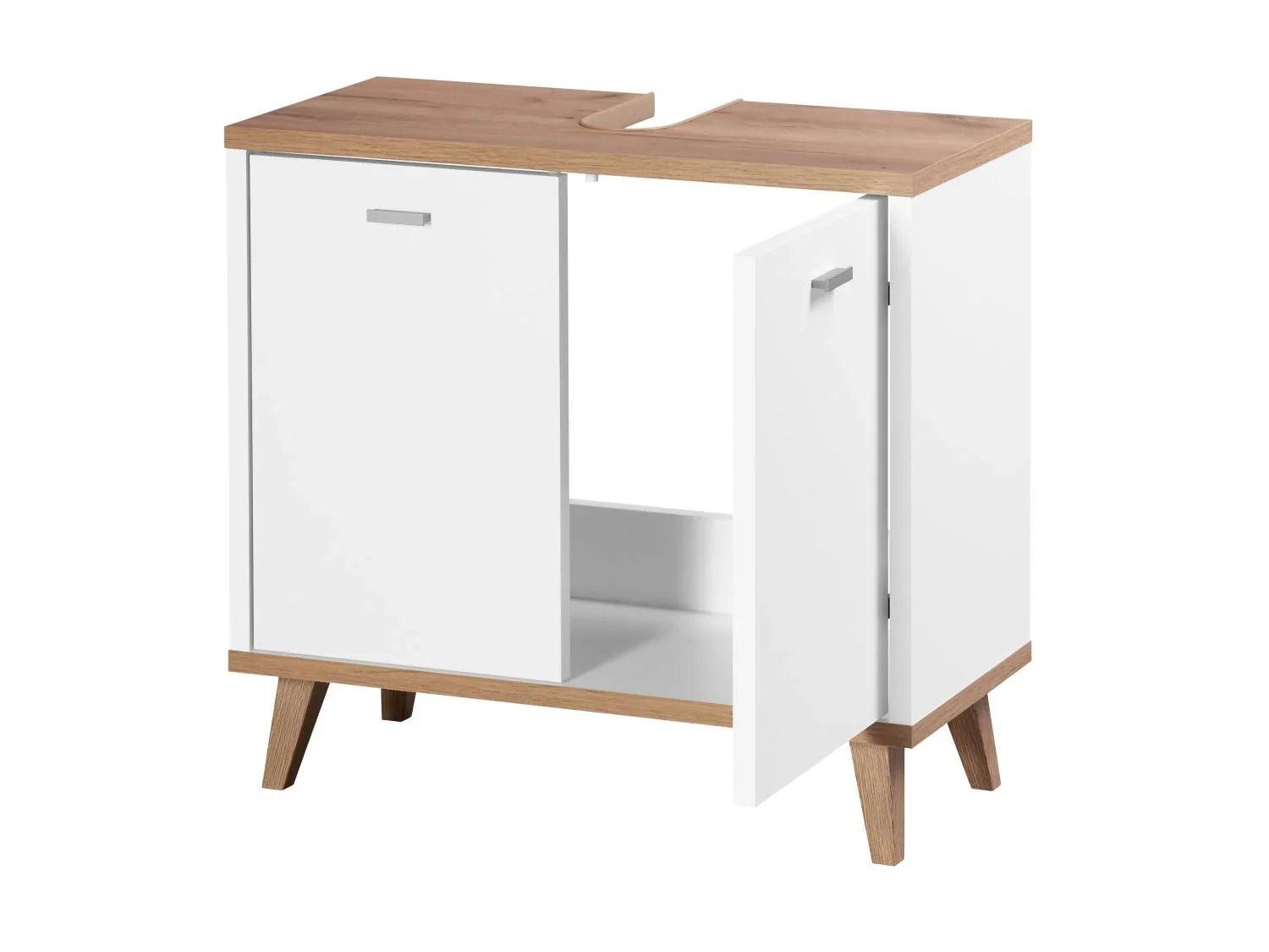 LIVARNO Meuble sous-vasque Corfu, 60 x 55 x 28 cm, blanc/imitation chne