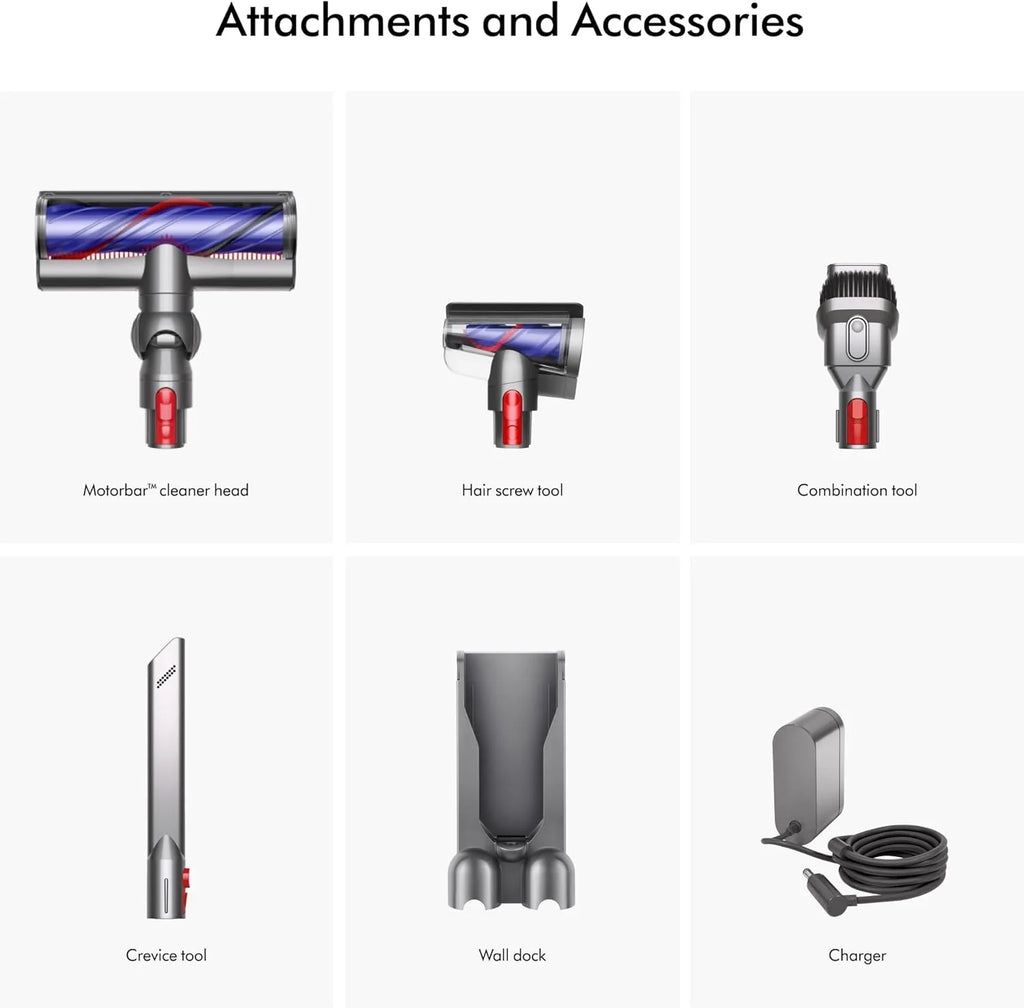 Dyson V8 Cordless Vacuum, Cleans Hard Floors and Carpets, Detangles, Converts to Handheld, 115AW, 2 Power Modes, Up to 40 Minutes¹