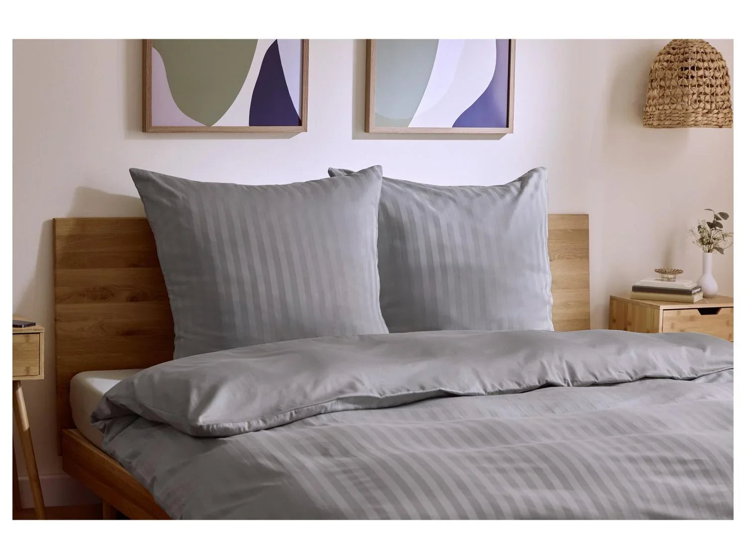 LIVARNO Drap-housse satin de coton et bambou mlangs, 180 - 200 x 200 cm