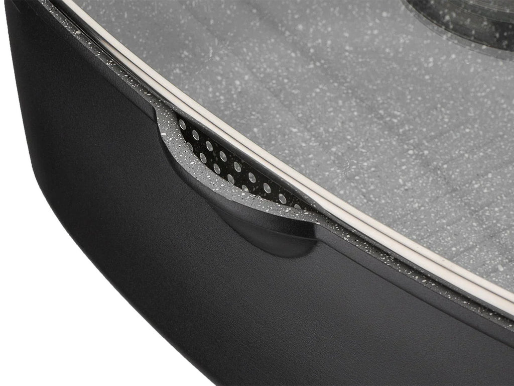 GSW Sauteuse universelle Gourmet Granit 33 x 21 cm avec pince  servir de 30 cm