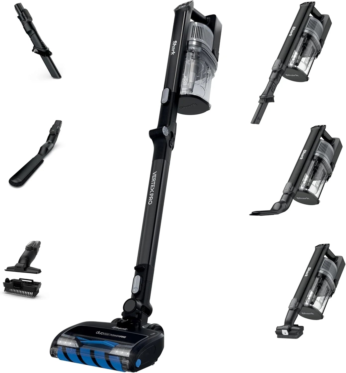 Shark Cordless Vacuum Cleaner with HEPA Filter, Lightweight, Portable, Rechargeable, Powerful Pet Hair Pickup, Removable Handheld, Crevice Tool, Dusting Brush, 50-min Runtime, Blue, IZ363HT