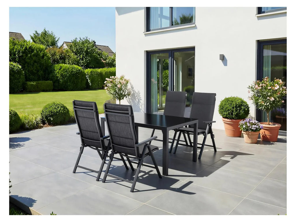 LIVARNO home Table de jardin + Lot de 4 fauteuils en aluminium Toronto