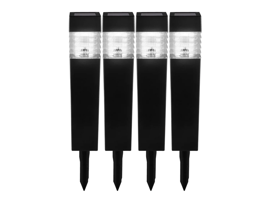 LIVARNO home Lot de 4 balises solaires  LED