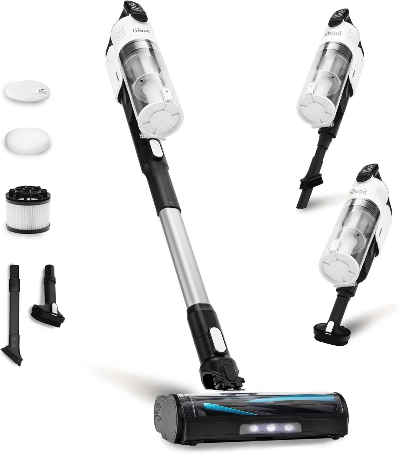 LEVOIT Cordless Vacuum Cleaner with HEPA Filter, Stick Vac with Tangle-Resistant Design, Up to 60 Mins, Powerful Suction, Lightweight, Mini Motorized Brush, for Carpet, Hard Floor, Pet Hair, LVAC-300