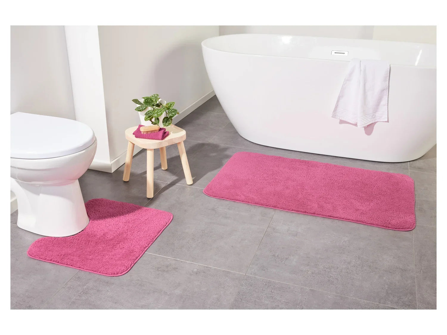 LIVARNO home Ensemble de tapis de salle de bain et WC, 2 pices