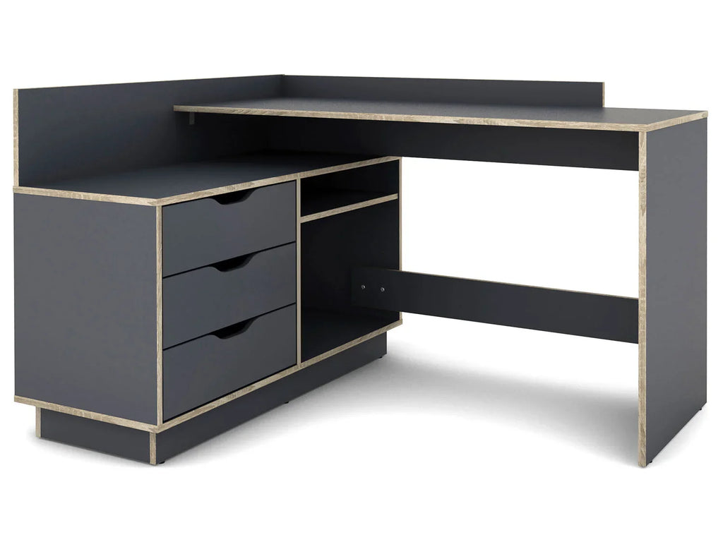 byLIVING Bureau d'angle Belfast avec compartiments, 129 x 105 x 83 cm