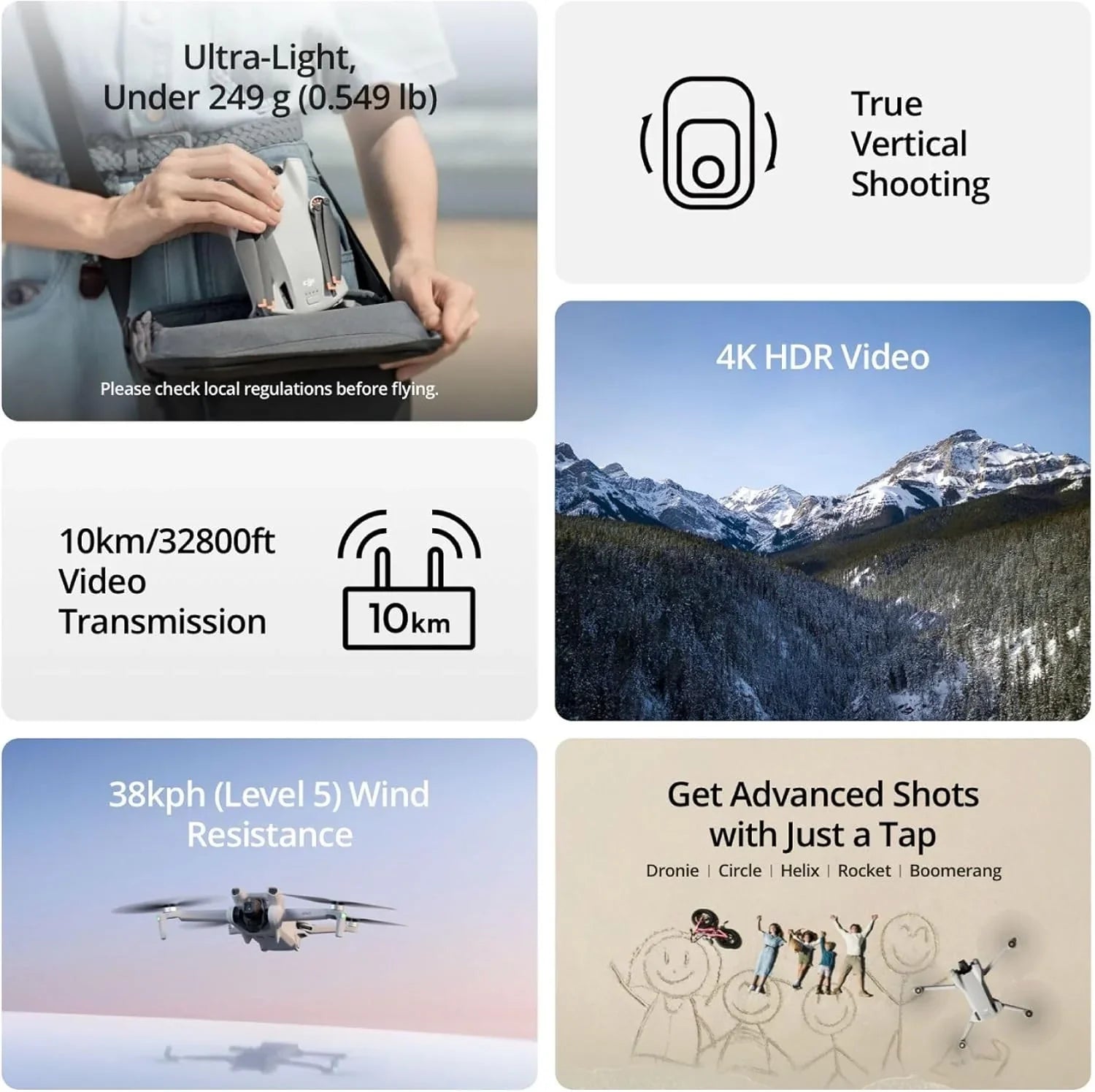 DJI Mini 3 Drones with Camera for Adults 4K 38 min Flight Time up to 32800 ft