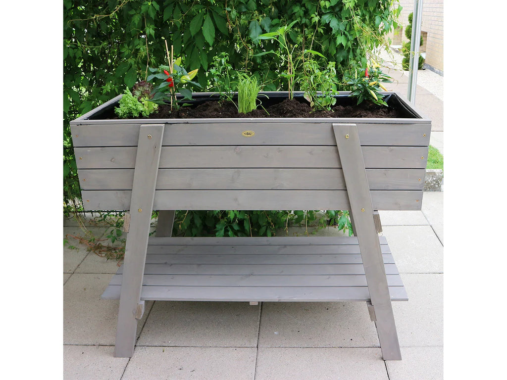 HABAU Carr potager sur pieds, 115 x 45 x 89,5 cm, gris